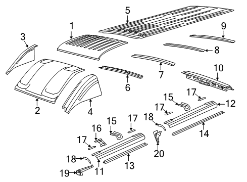 2022 Ram ProMaster 1500 Roof & Components Diagram 2