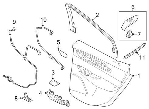 2023 Dodge Hornet Interior Trim - Rear Door Diagram