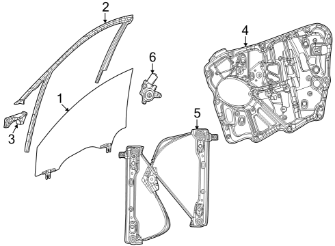 2023 Jeep Grand Cherokee GLASS-FRONT DOOR Diagram for 68449557AB