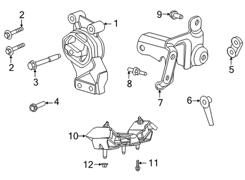 2022 Ram 1500 Engine Mount Diagram for 5038877AB