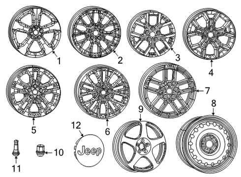 2024 Jeep Grand Cherokee L Wheels, Covers & Trim Diagram