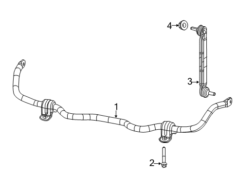 2023 Jeep Compass Stabilizer Bar & Components - Front Diagram