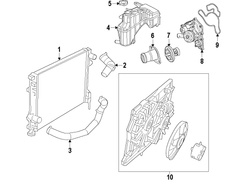 2022 Chrysler 300 Cooling System, Radiator, Water Pump, Cooling Fan Diagram 4