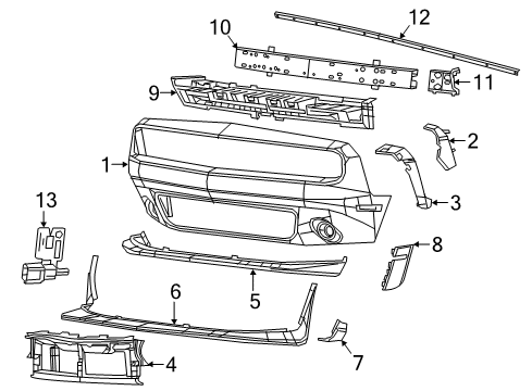 2023 Dodge Challenger Bumper & Components - Front Diagram 2