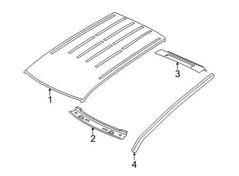 2022 Jeep Grand Cherokee WK Roof & Components, Exterior Trim Diagram 3