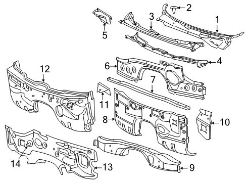 2023 Chrysler 300 Cowl Diagram