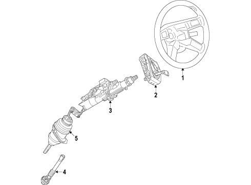 2022 Chrysler 300 Steering Column & Wheel, Steering Gear & Linkage Diagram 1