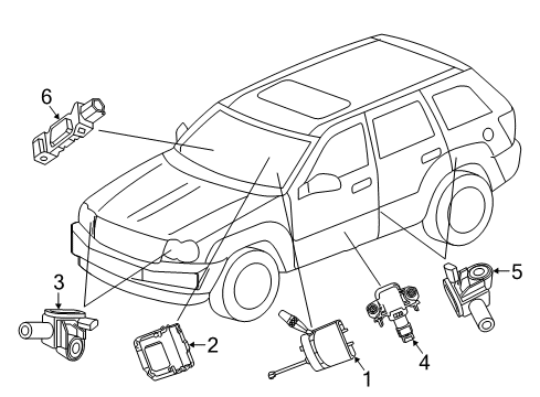 2022 Jeep Grand Cherokee WK Air Bag Components Diagram 2