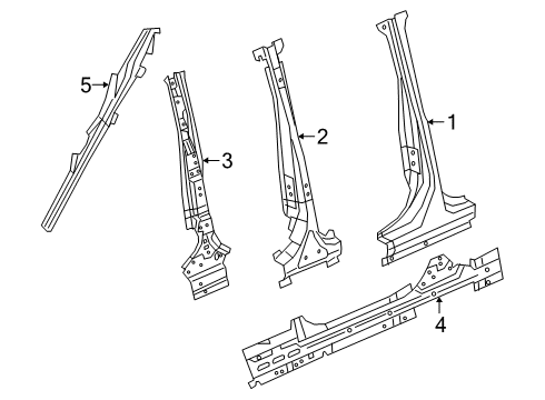 2023 Jeep Gladiator Center Pillar & Rocker Diagram