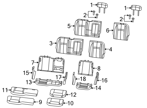 2022 Ram 1500 Classic Rear Seat Components Diagram 3