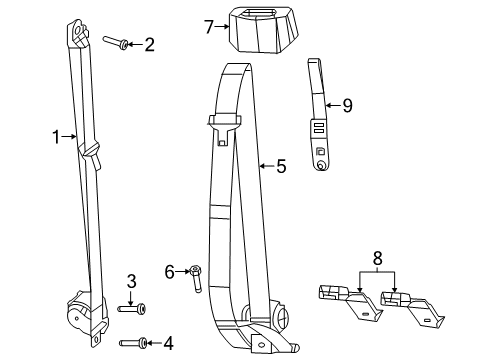 2022 Ram 1500 Rear Seat Belts Diagram