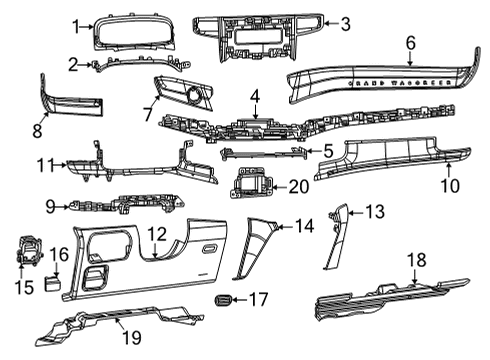 2023 Jeep Grand Wagoneer L Instrument Panel Diagram 2