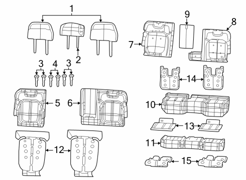 2024 Jeep Grand Cherokee L Second Row Seats Diagram 1