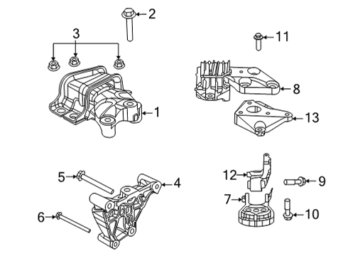 2023 Ram ProMaster 1500 Engine & Trans Mounting Diagram