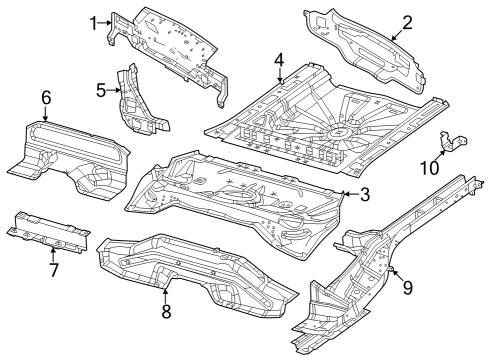 2024 Dodge Hornet PAN-REAR FLOOR Diagram for 68624194AA