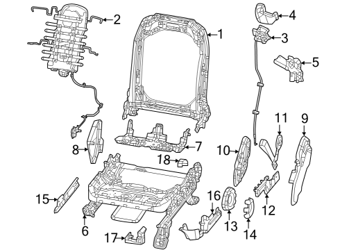 2024 Jeep Wrangler Driver Seat Components Diagram 3