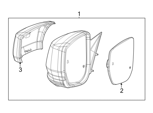 2023 Jeep Grand Cherokee Mirror Replacement Diagram for 68522818AA