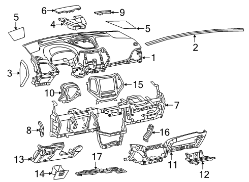 2022 Jeep Cherokee CAP-INSTRUMENT PANEL END Diagram for 1UH71DX9AC