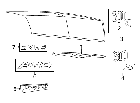 2021 Chrysler 300 Exterior Trim - Trunk Diagram