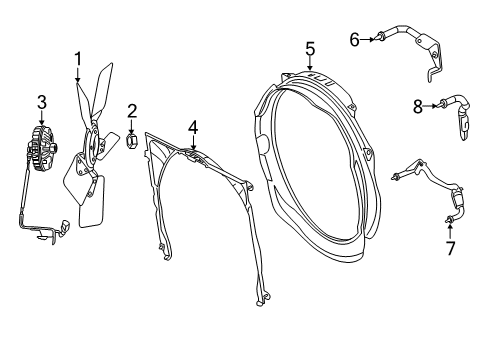 2023 Ram 2500 Cooling System, Radiator, Water Pump, Cooling Fan Diagram 3