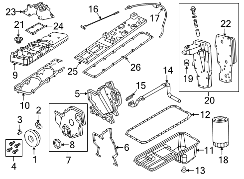 2023 Ram 2500 Engine Parts, Mounts, Cylinder Head & Valves, Camshaft & Timing, Oil Cooler, Oil Pan, Oil Pump, Crankshaft & Bearings, Pistons, Rings & Bearings, Variable Valve Timing Diagram 2