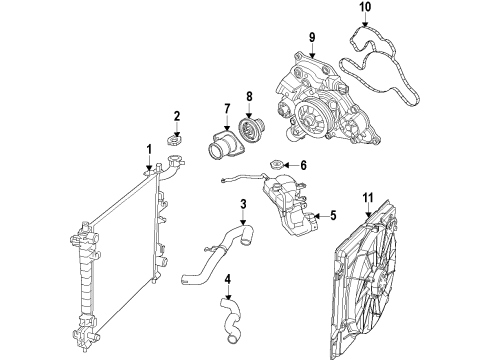 2022 Dodge Durango Cooling System, Radiator, Water Pump, Cooling Fan Diagram 5