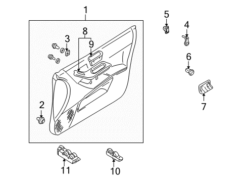 Panel-Front Door Diagram for MR633713