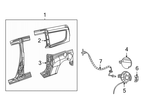 2021 Ram ProMaster City Side Panel & Components Diagram