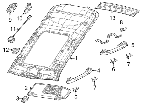 2024 Jeep Grand Cherokee Interior Trim - Roof Diagram 1