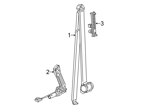 2022 Ram ProMaster 1500 Front Seat Belts Diagram