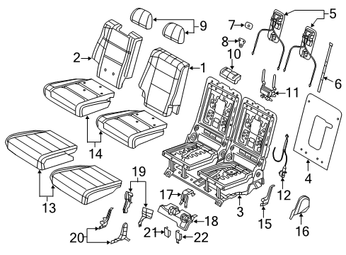 2021 Dodge Durango Cover-Rear Seat Cushion Diagram for 7FP80LA8AA