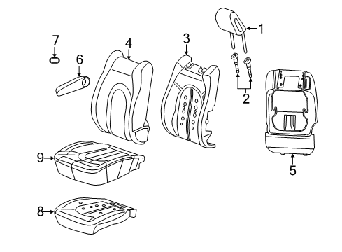 2022 Chrysler Pacifica Front Seat Components Diagram 1