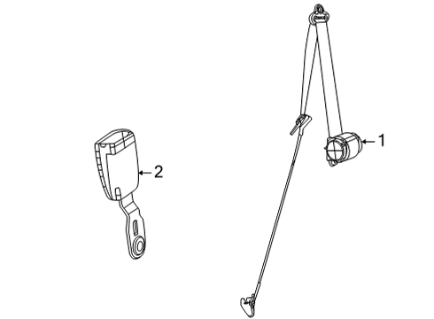 2024 Jeep Grand Wagoneer L Second Row Seat Belts Diagram 1