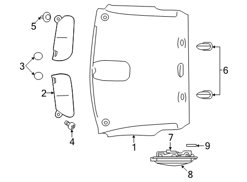 2021 Ram 1500 Classic Interior Trim - Cab Diagram 3