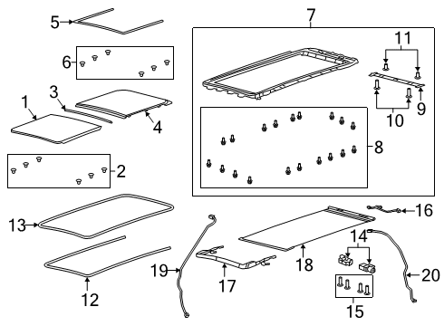 2019 Ram 1500 MOTOR-SUNROOF Diagram for 68082477AE