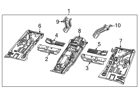 2023 Jeep Compass Floor & Rails Diagram