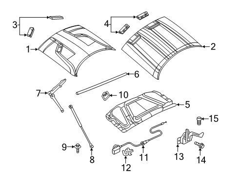 2021 Dodge Challenger Hood Diagram for 68423292AI