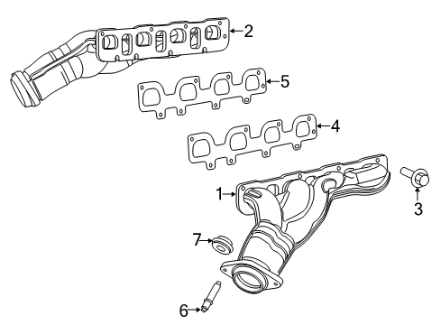 2016 Dodge Challenger Manifold-Exhaust Diagram for 5038757AC