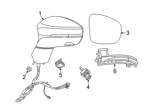 2022 Chrysler Pacifica MIRROR-OUTSIDE REARVIEW Diagram for 6WZ061SEAC