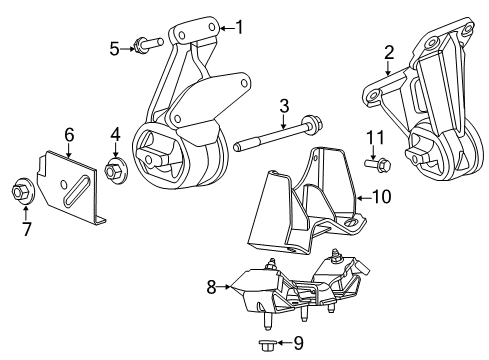 2023 Ram 1500 Classic Engine & Trans Mounting Diagram 1