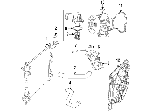 2022 Dodge Durango Cooling System, Radiator, Water Pump, Cooling Fan Diagram 4