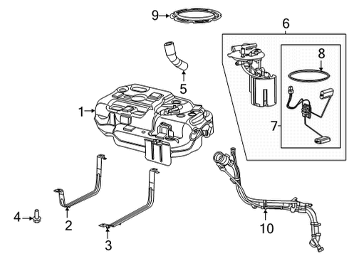 2022 Chrysler Pacifica Fuel Tank Diagram for 68455206AA