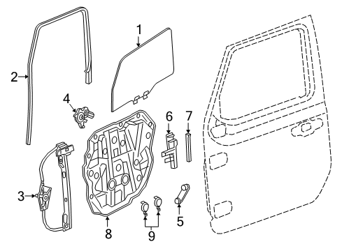 2020 Jeep Wrangler Glass-Front Door Diagram for 68280918AC