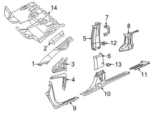 2022 Chrysler Pacifica Carpet-Floor Diagram for 6EJ46PL5AF