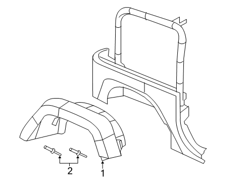 2024 Jeep Wrangler Exterior Trim - Quarter Panel Diagram 1