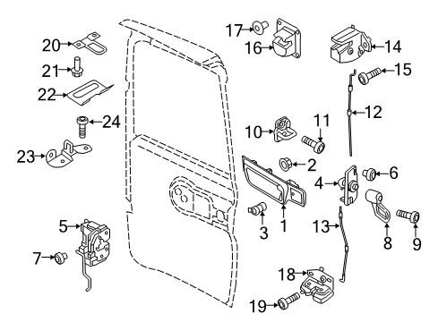 2021 Ram ProMaster City STRIKER-Door Latch Diagram for 68503208AA