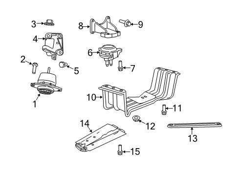 2022 Jeep Grand Cherokee WK Engine & Trans Mounting Diagram 1