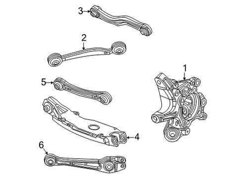 2022 Jeep Grand Cherokee L Rear Suspension, Lower Control Arm, Ride Control, Stabilizer Bar, Suspension Components Diagram 3