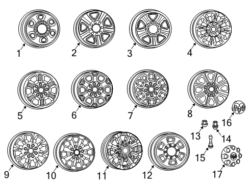 2020 Ram 2500 WHEEL CENTER Diagram for 6PG02S4AAC