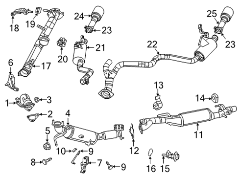 2021 Ram 1500 CONVERTER-EXHAUST Diagram for 68565304AB